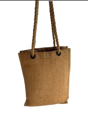 Jute Burlap Tote Bag Woven Beach Bag Resort Vacation Straw Style Market Tote